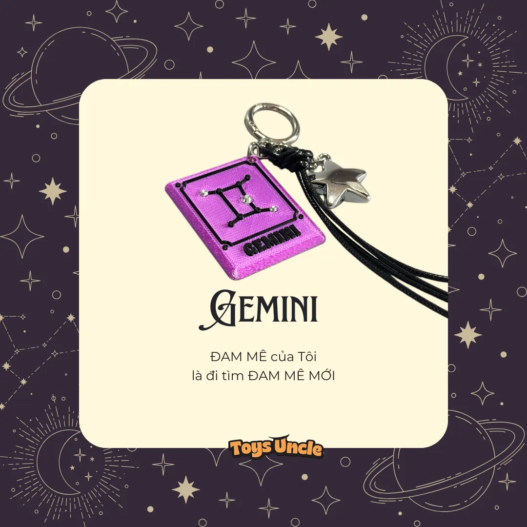 Gemini zodiac keychain, 3D printed by Toys&nbsp;Uncle